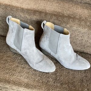 Grey suede ankle boots